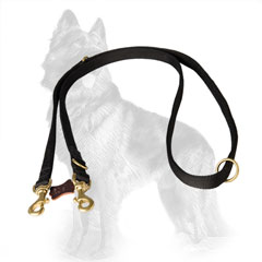 German-Shepherd 2 Ply Nylon Dog Leash with Two Stitched Rings