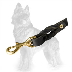 Leather German-Shepherd Leash with Riveted Snap Hook