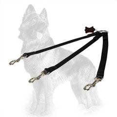 German-Shepherd Nylon Triple Coupler Comfortable for  Walking Three Dogs Together