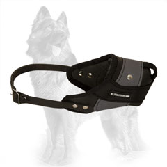 German-Shepherd Agitation Dog Muzzle Made of Leather  Inner Part and Covered with Nylon