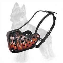 German-Shepherd Painted Flames Muzzle