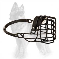 Wire Cage Dog Muzzle Rubber Covered for German-Shepherd