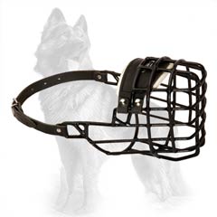 Wire Cage Dog Muzzle Rubber Covered for German-Shepherd