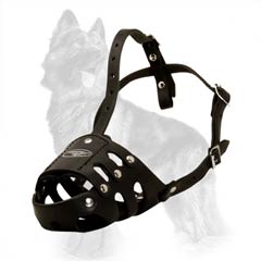 Leather German-Shepherd Muzzle Elegant Design