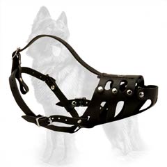 Quality Leather Dog Muzzle for German-Shepherd