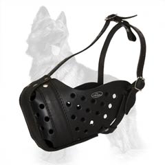 Durable Leather Dog Muzzle for German-Shepherd