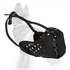 German-Shepherd Leather Muzzle for Walking and Training