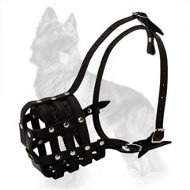 Leather Dog Muzzle for German Shepherd With Great Ventilation